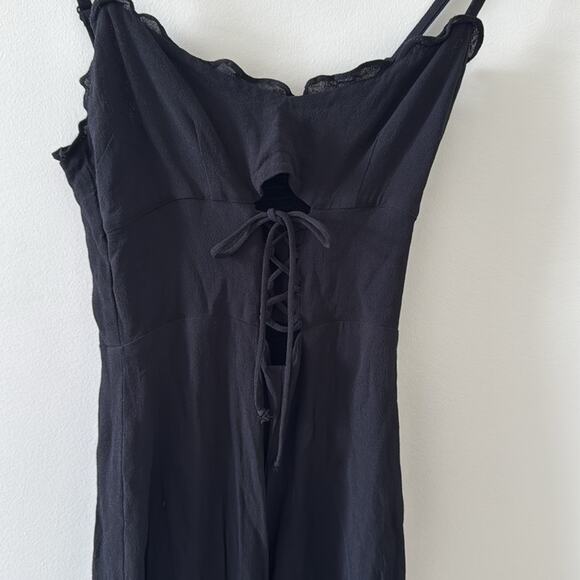 Reformation Fergie Cut Out Black Jumpsuit Size 6 - Picture 7 of 10